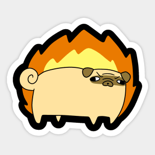 Fire Pug Sticker